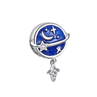 Blue Cosmic Wonder Moon and Stars Charm