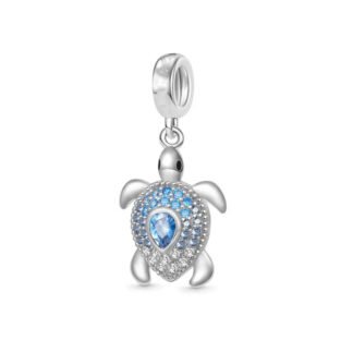Sparkly Blue Turtle Charm