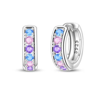 Crystal Silver Hoop Earrings