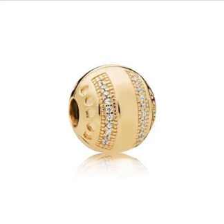 Silver Simple Gold Bead Charm