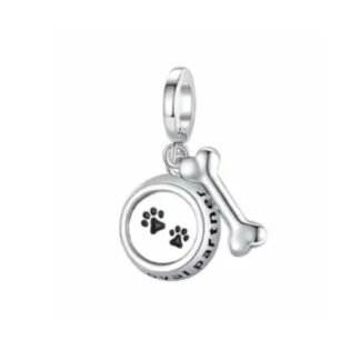 Silver Per Bowl and Bone Charm