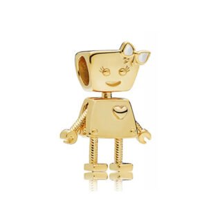 Golden Robot Girl Charm