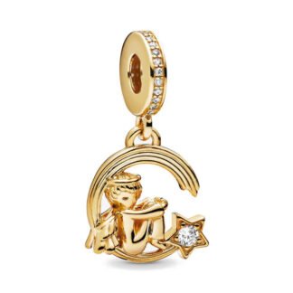 Gold Angel Child Waiting on Comet Star Trail Charm