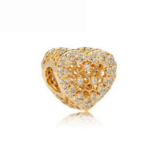 Glistening Golden Heart Charm