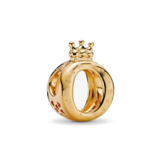 Golden Crowned Letter "O" Charm