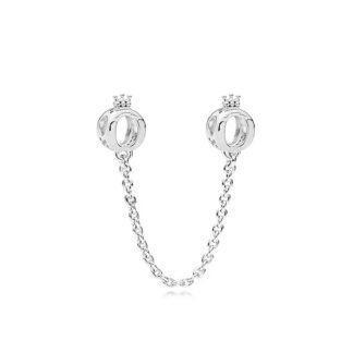 Silver Crowned Letters "O" Chain Charm