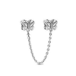 Silver Butterflies Chain Charm