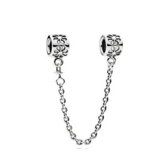 Silver Engraved Flowers Charm