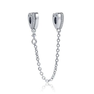Silver Hearts Sleek Chain Charm