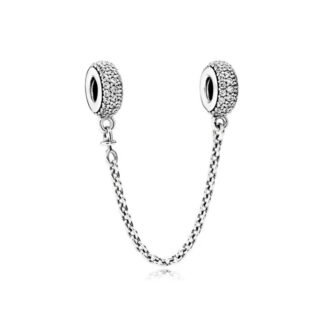 Silver Sparkly Tyres Chain Charm