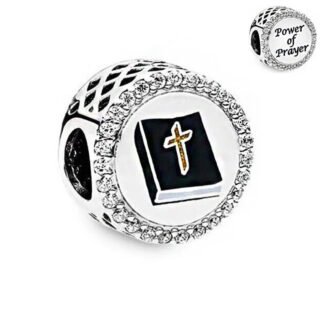 Spiritual Power of Prayer Cross Black Bible Charm