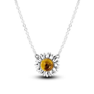 Sunflower Silver Necklace