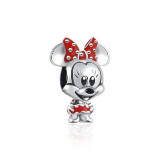Silver Red Minnie Mouse Disney Charm