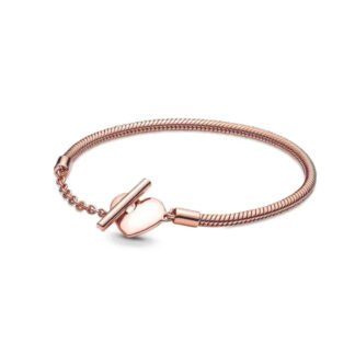 Rose Gold Heart Charm Bracelet