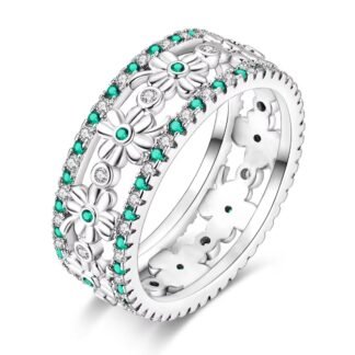 Lucky Clover Leaves Silver Ring