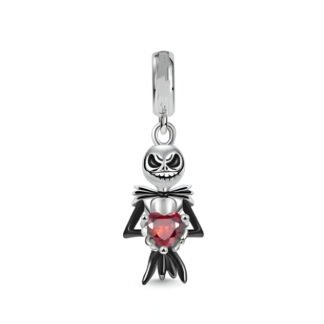 Silver Jack Skellington Red Heart Nightmare Before Christmas Disney Charm
