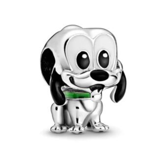 Silver Dog Green Collar Baby Pluto Disney Charm