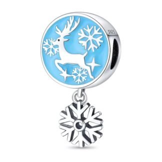 Deer Snowflake Christmas Charm