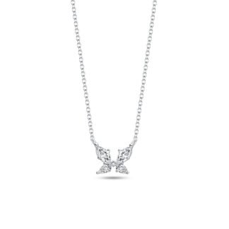 Crystal Butterfly Silver Necklace