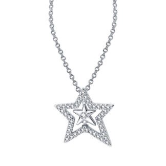 Crystal Star Silver Necklace