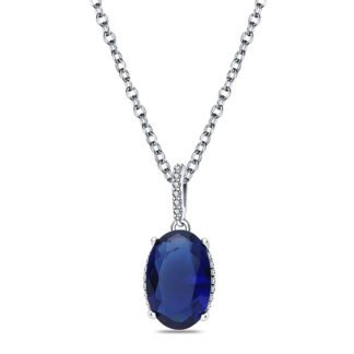 Blue Crystal Silver Necklace