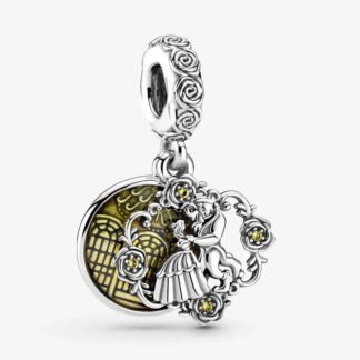 Silver Yellow Beauty and the Beast Disney Charm