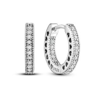 Crystal Silver Hoop Earrings