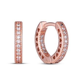 Crystal Silver Hoop Earrings