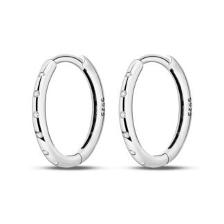 Crystal Silver Hoop Earrings