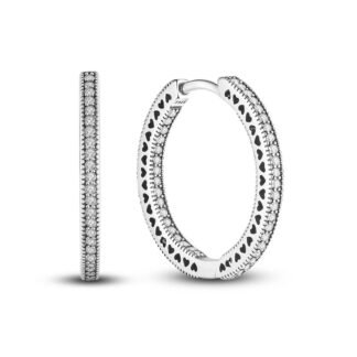 Crystal Silver Hoop Earrings