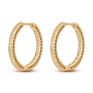 Crystal Silver Hoop Earrings