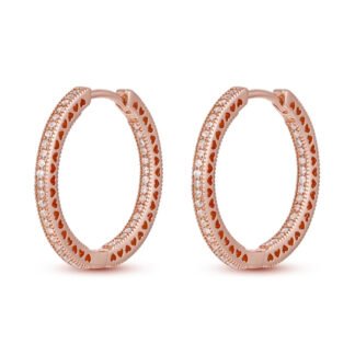 Crystal Silver Hoop Earrings