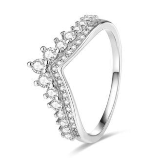 Crystal Crown Silver Ring