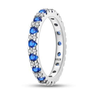 Blue Crystal Silver Ring