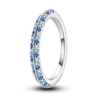 Blue Crystal Silver Ring