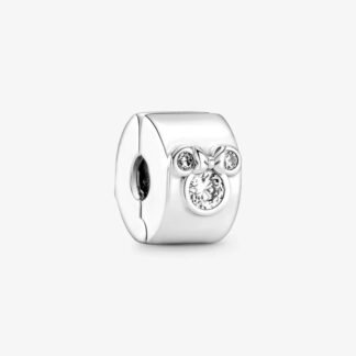 Silver Simple Minnie Mouse Symbol Disney Cylindrical Charm