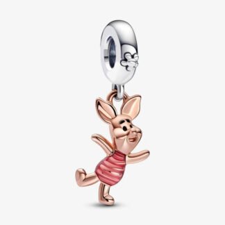 Gold Rose Piglet Disney Charm