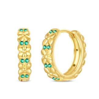 Crystal Gold Silver Hoop Earrings