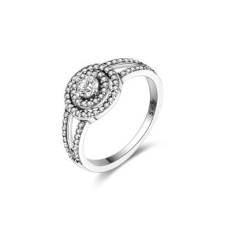 Crystal Charm Silver Ring