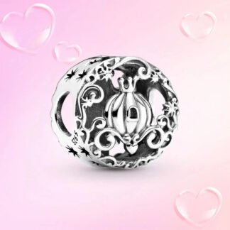 Silver Fantasy Cinderella Princess Ornate Carriage Disney Charm