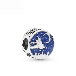 Silver Carpet Ride Night Sky Aladdin Disney Round Charm