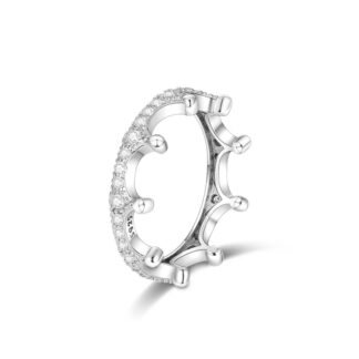 Crystal Crown Silver Ring