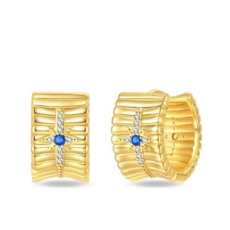 Crystal Star Gold Silver Hoop Earrings