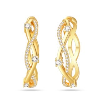 Crystal Criss Cross Silver Stud Earrings