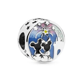 Fireworks Mickey Minnie Mouse Disney Round Charm