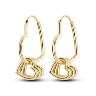 Heart Silver Hoop Earrings