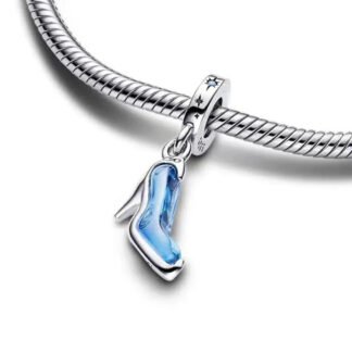Blue Cinderella Heel Glass Shoe Disney Charm