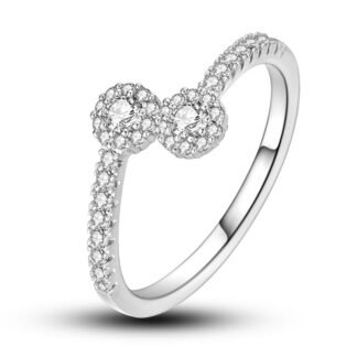 Crystal Charm Silver Ring