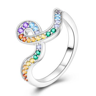 Rainbow Crystal Silver Ring