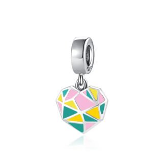 Angular Geometric Heart Charm
